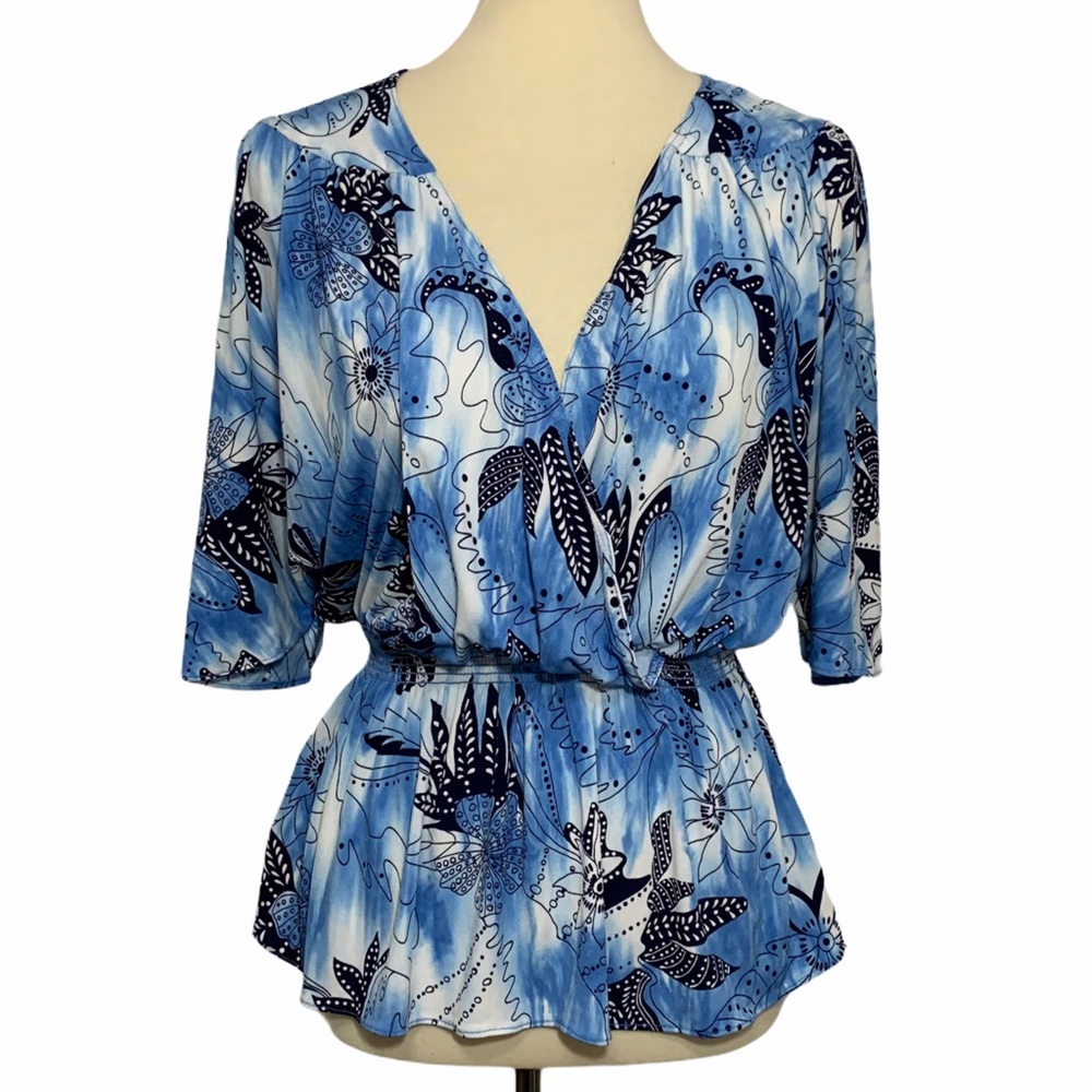 V-Neck Overlay Blouse